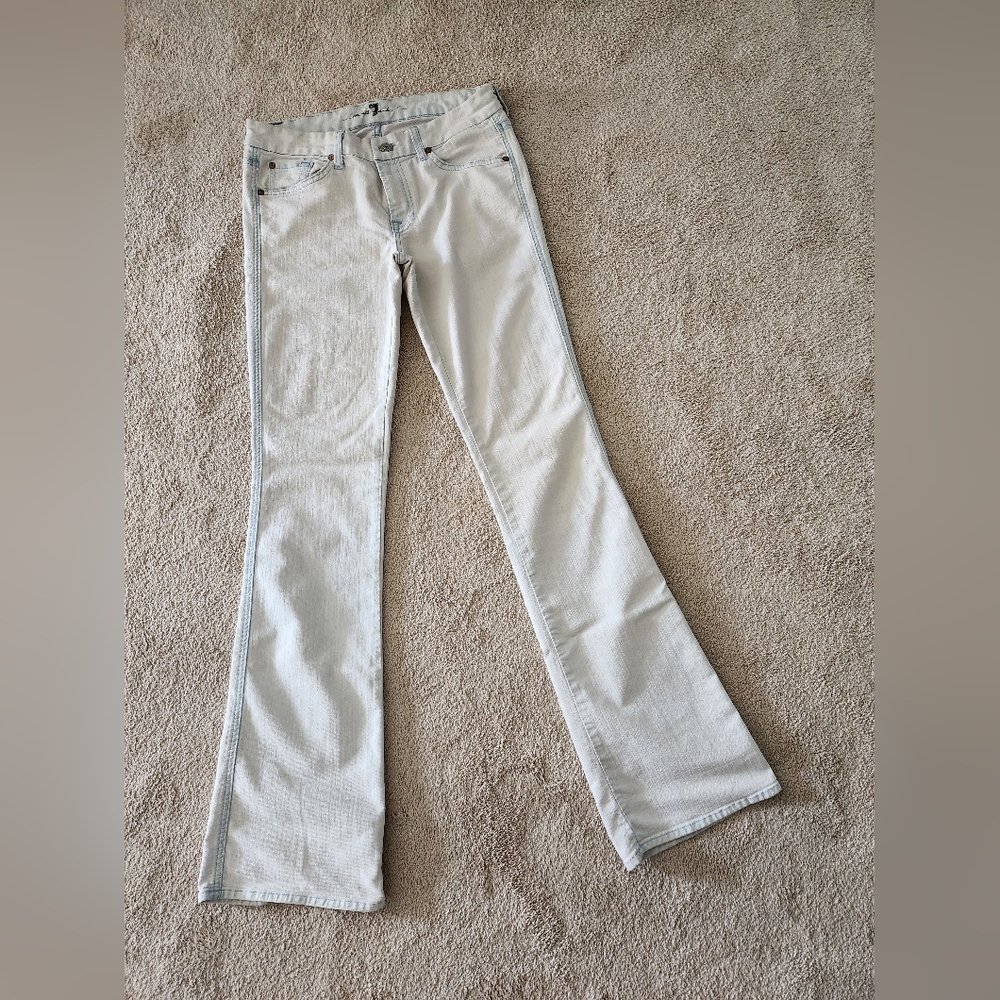 Very light blue flare "A" jeans sevens for all mankind